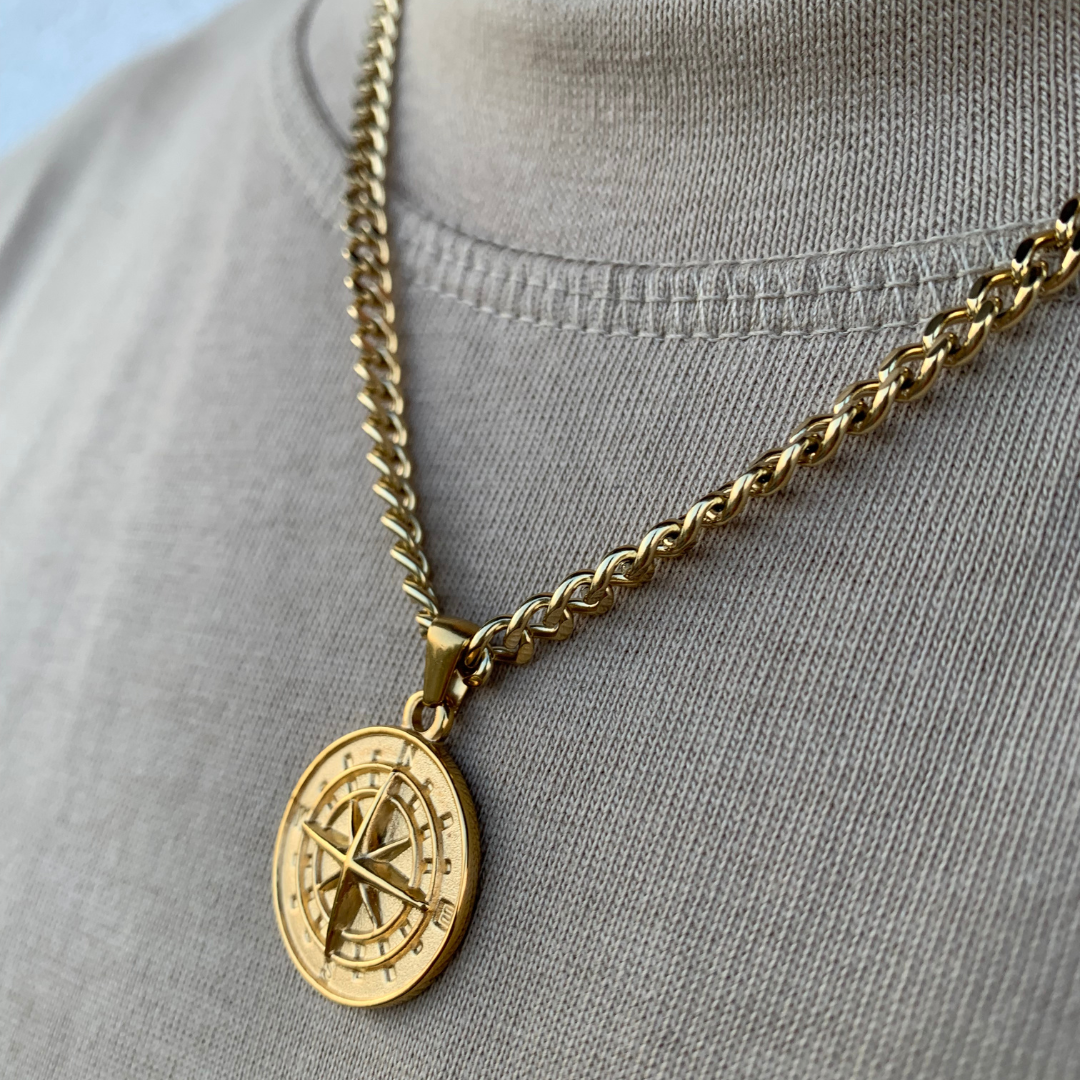 Cubana + Gold Compass Necklace - Amour Milano®