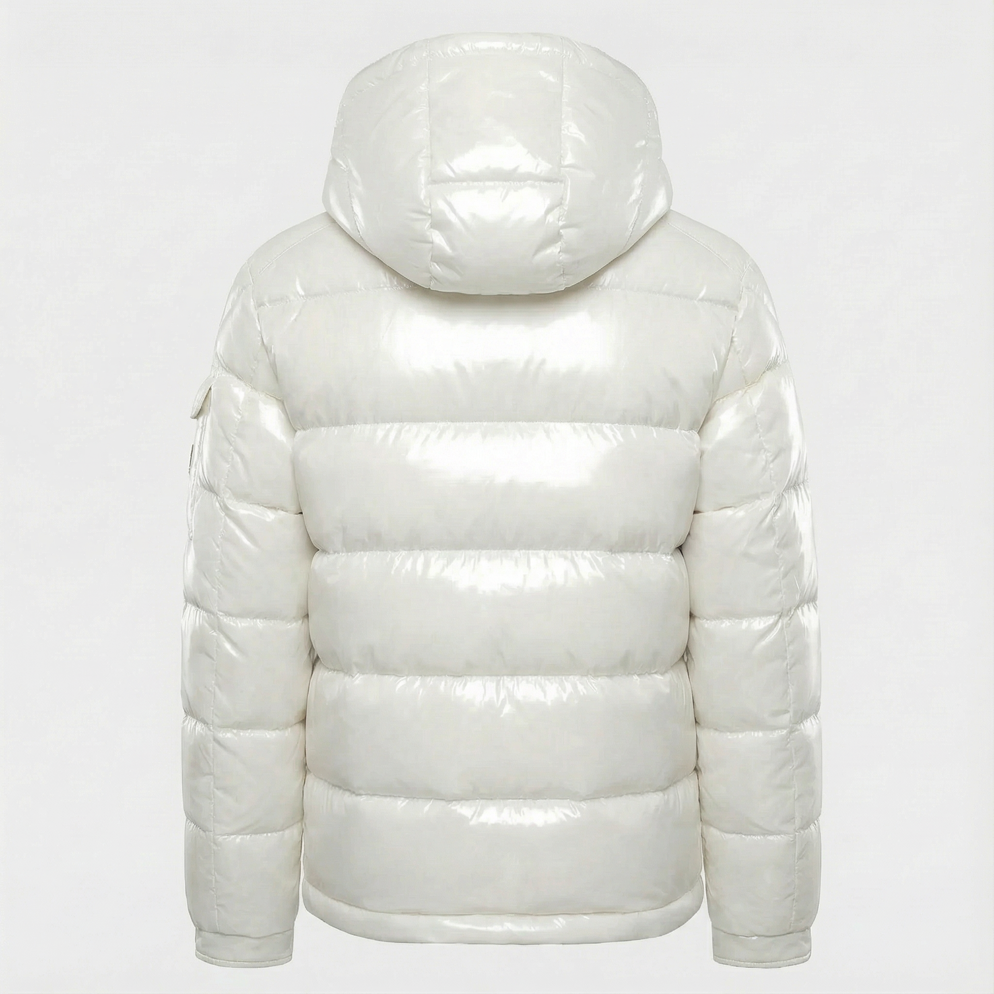 Black glossy winter puffer jacket