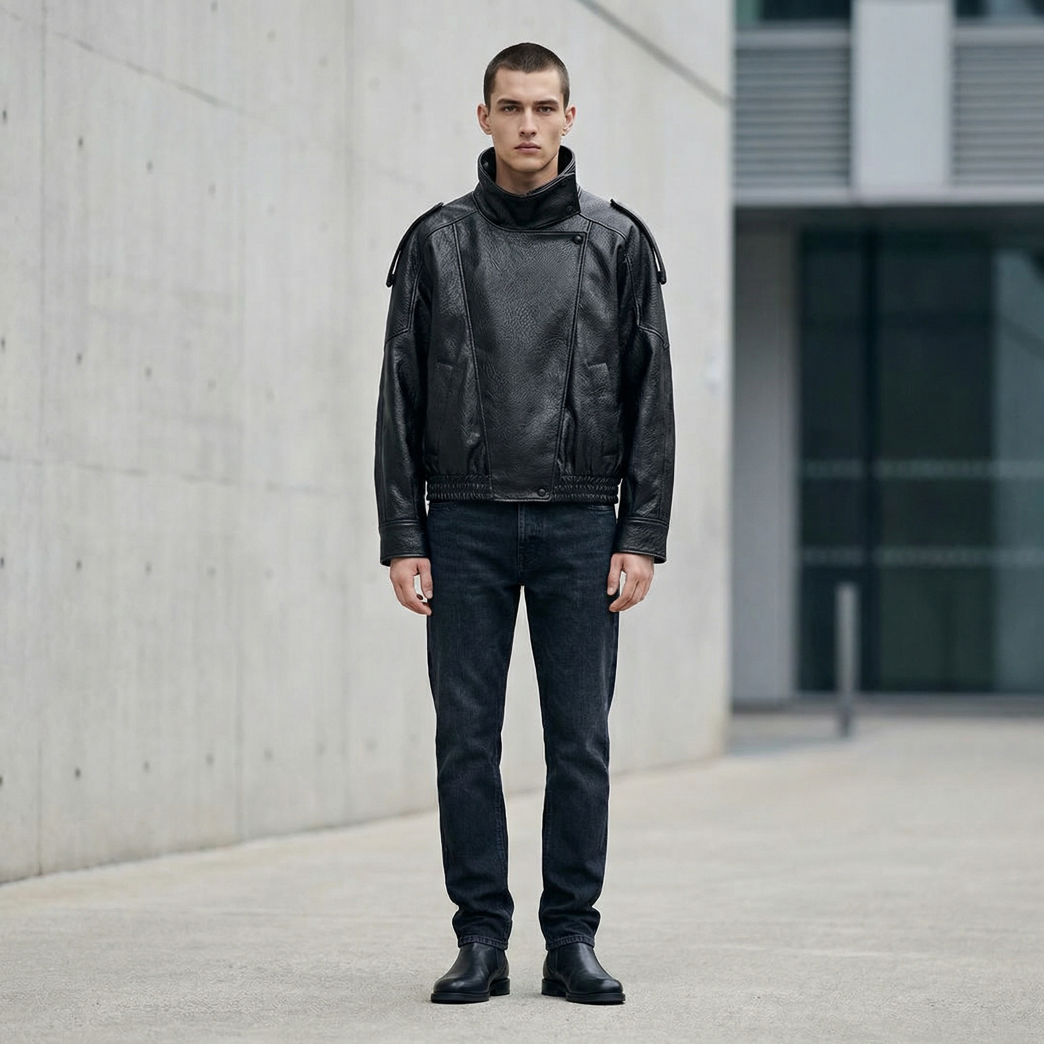 LEATHER-EFFECT JACKET UNISEX