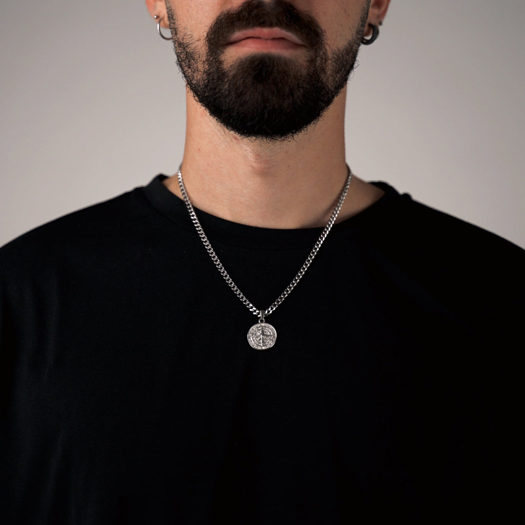 Cubana + Silver Compass Necklace - Amour Milano®