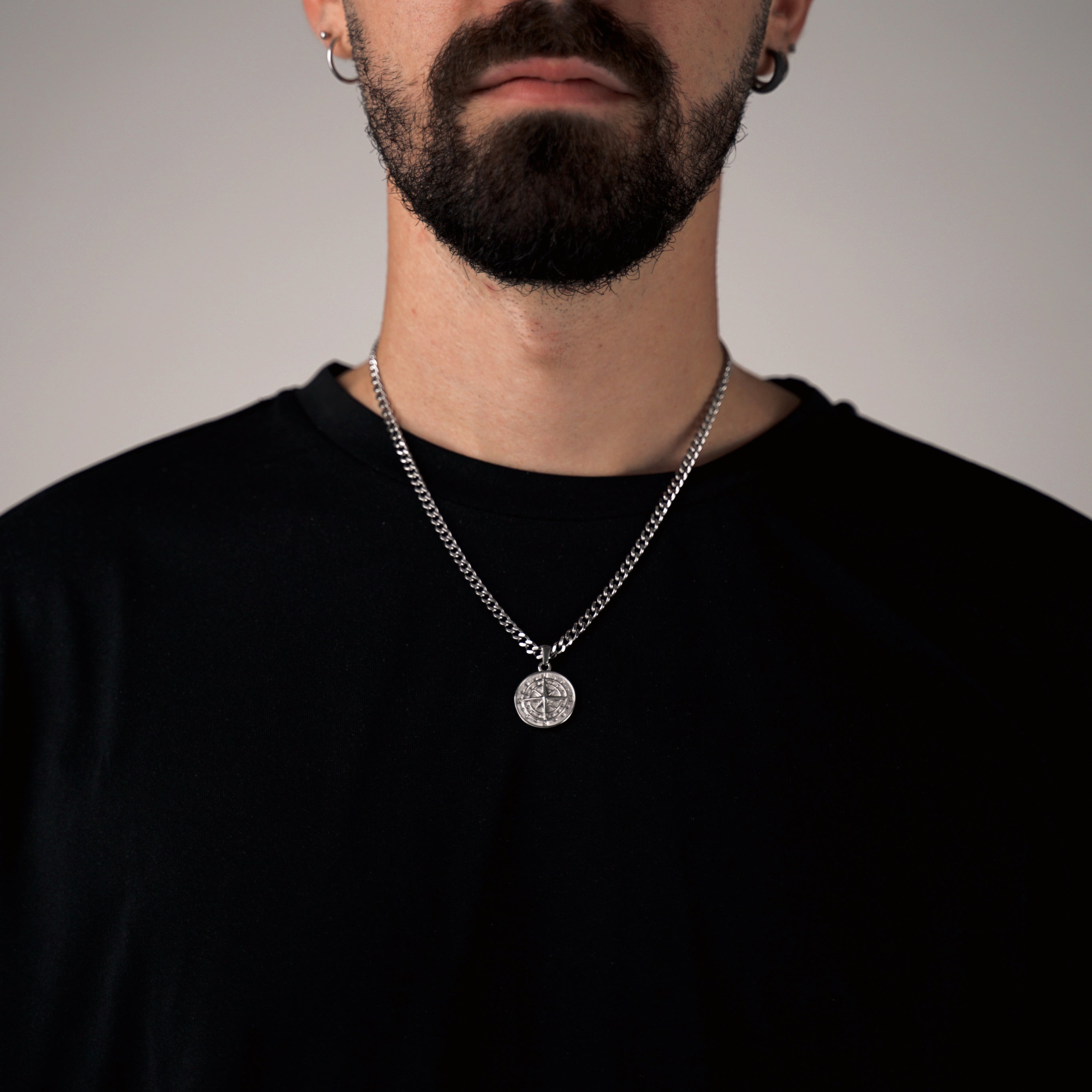 Cubana + Silver Compass Necklace - Amour Milano®